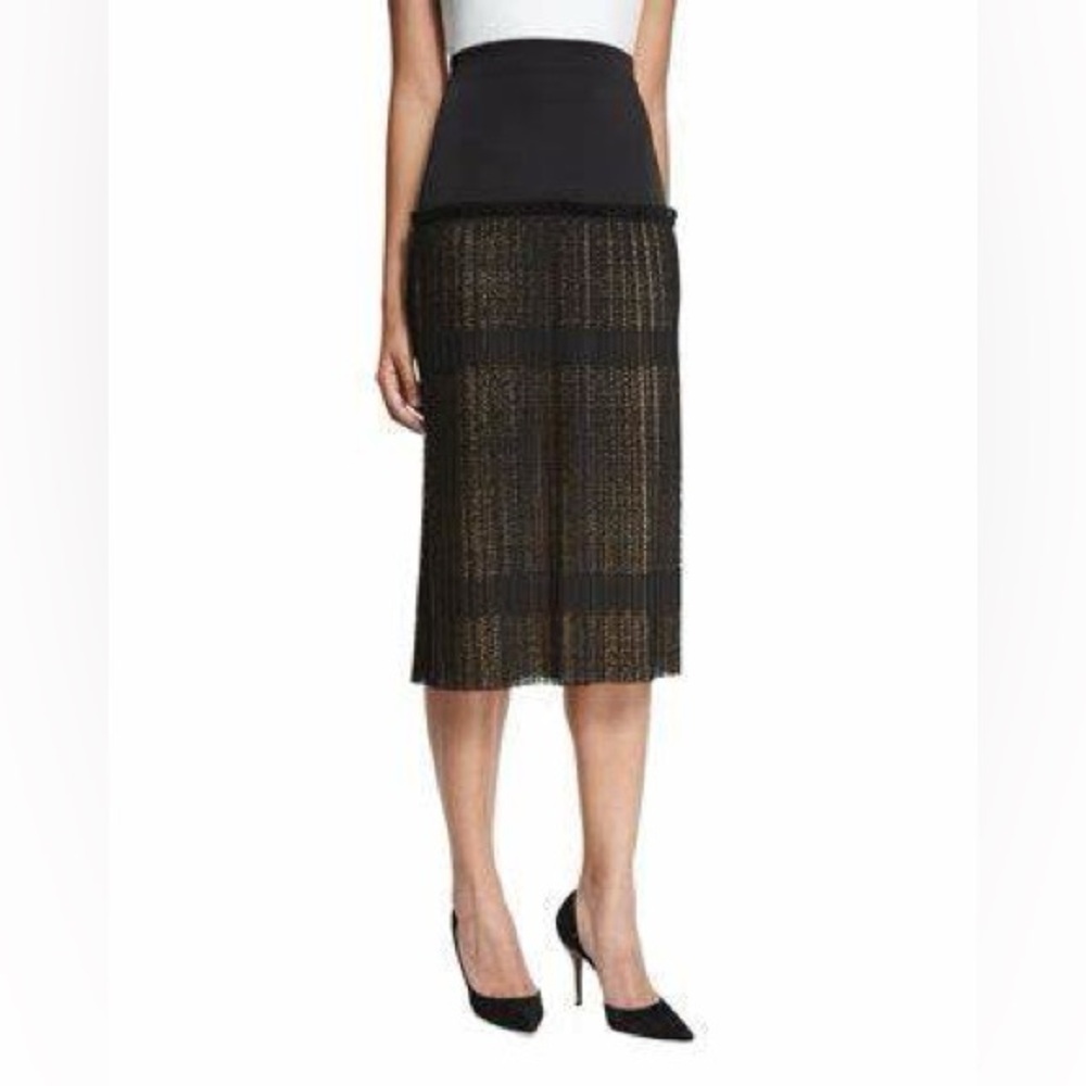 NWOT Alexis Alyse Plisse Lace Pleated Skirt